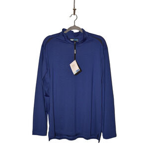 TGIF TOUR NEW $50 Vented Sweat Wicking Quarter Zip Pullover Blue Men's Large